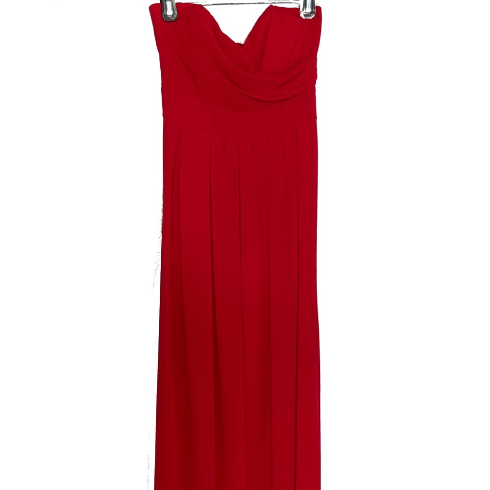 Strapless red long dress